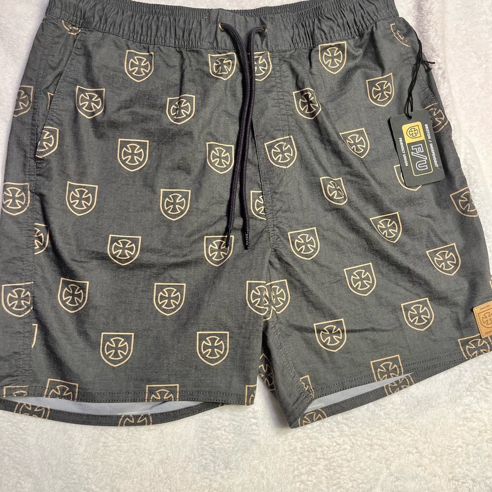 Brixton x Independent Friendly Union Parole Trunks Swim Shorts Gray Men’s M NWT